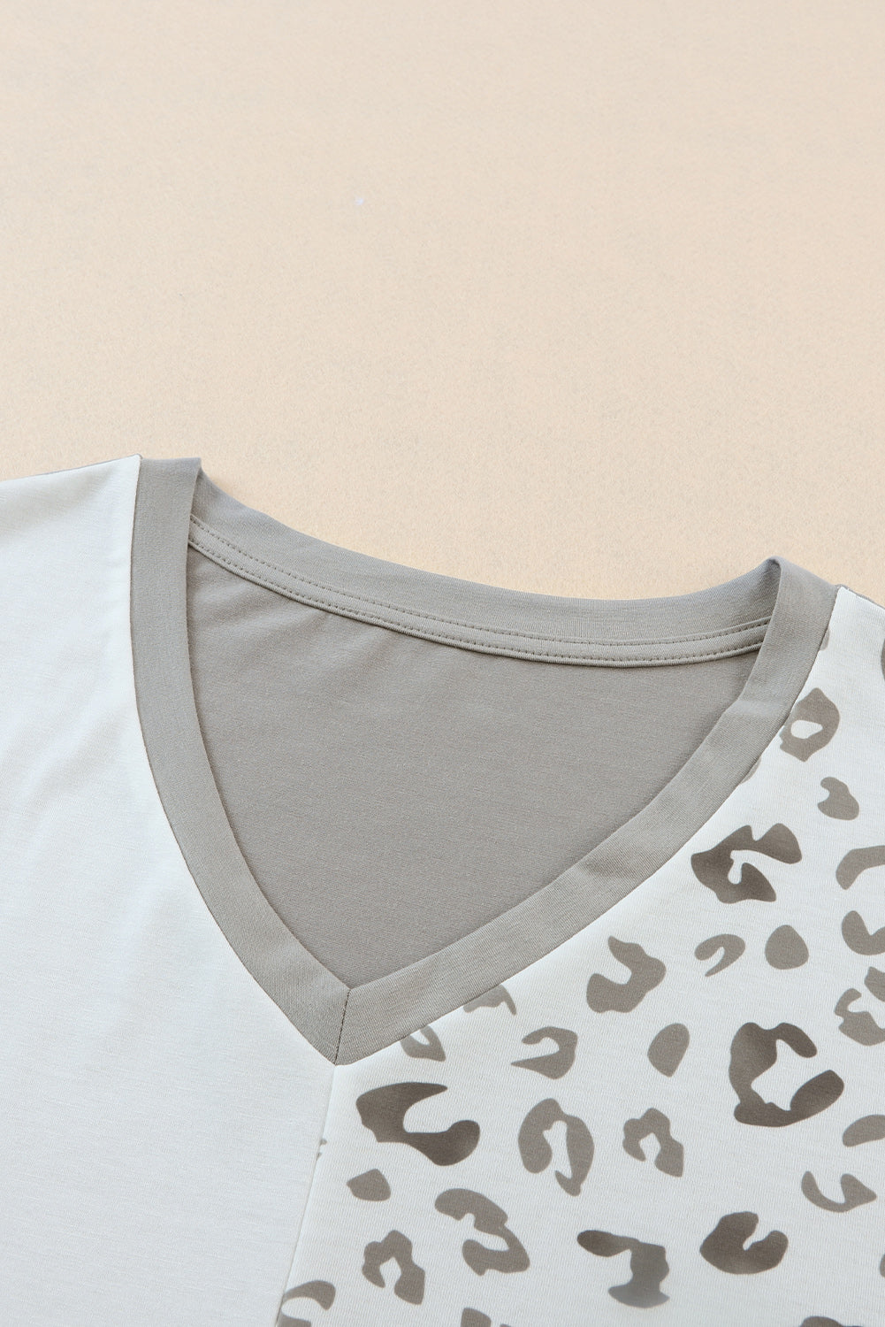 Plus Size Leopard V-Neck T-Shirt Trendsi