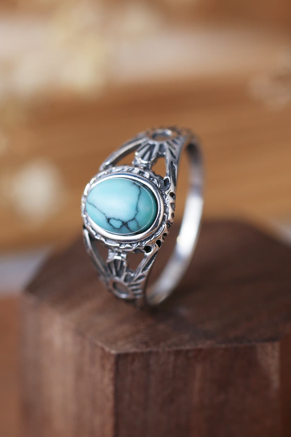 Turquoise 925 Sterling Silver Ring Trendsi