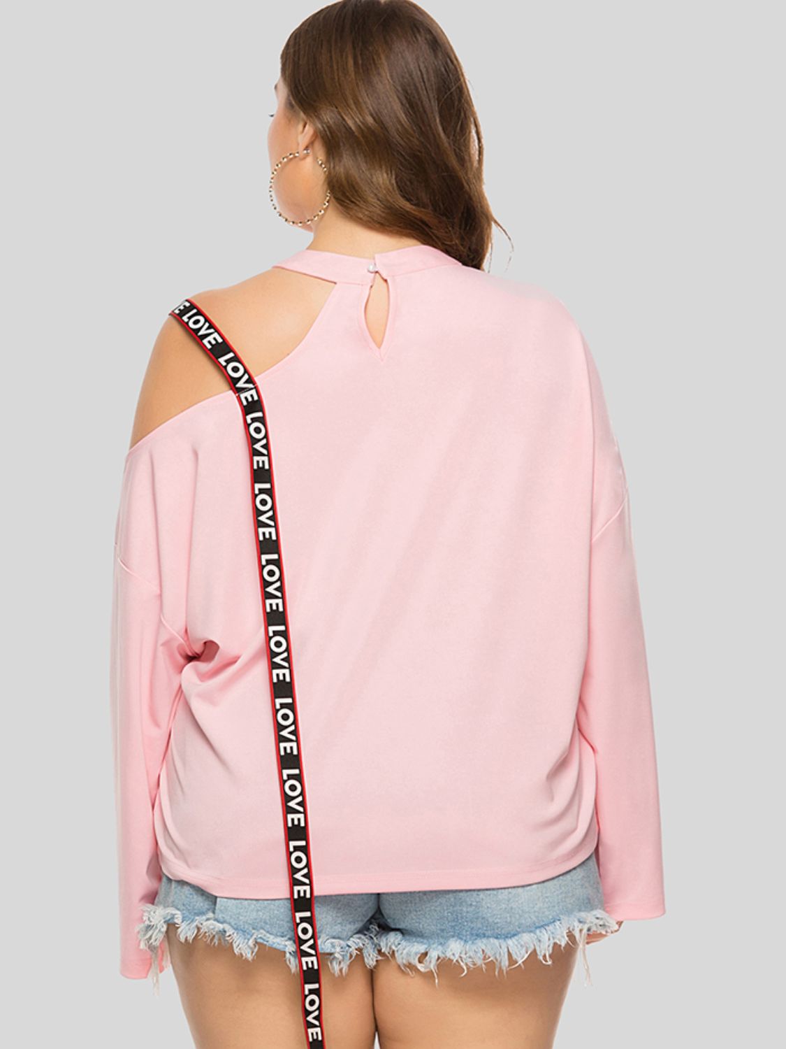 Plus Size Cold-Shoulder Round Neck Blouse Trendsi