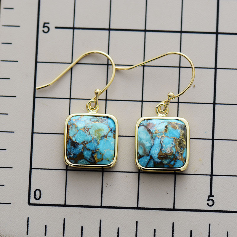 Square Copper Drop Earrings Trendsi
