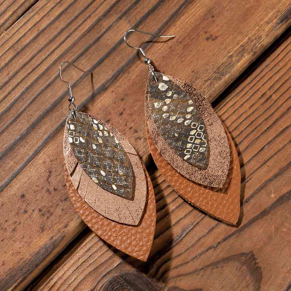 PU Leather Drop Earrings Trendsi