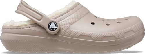 Crocs Unisex Men's and Women's Classic Lined Clog | Fuzzy Slippers, Mushroom/Bone, 6 Men/8 Women Crocs