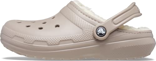 Crocs Unisex Men's and Women's Classic Lined Clog | Fuzzy Slippers, Mushroom/Bone, 6 Men/8 Women Crocs