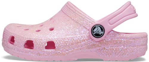 Crocs Classic Glitter Clogs, Flamingo, 3 US Unisex Little Kid Crocs
