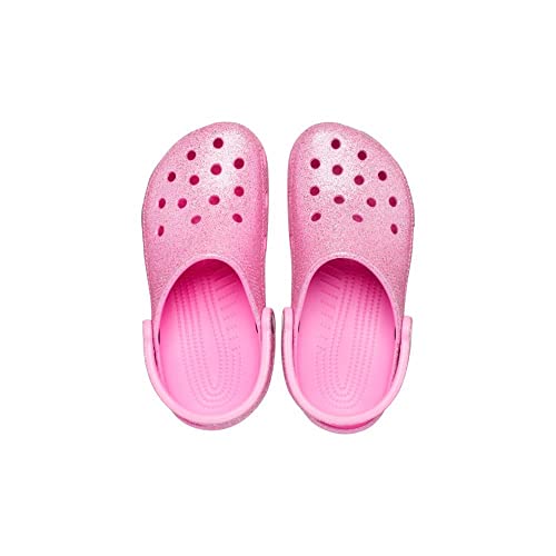 Crocs Unisex Men's and Women's Classic Sparkly Clog | Metallic and Glitter Shoes, Taffy Pink, 6 Men/8 Women Crocs