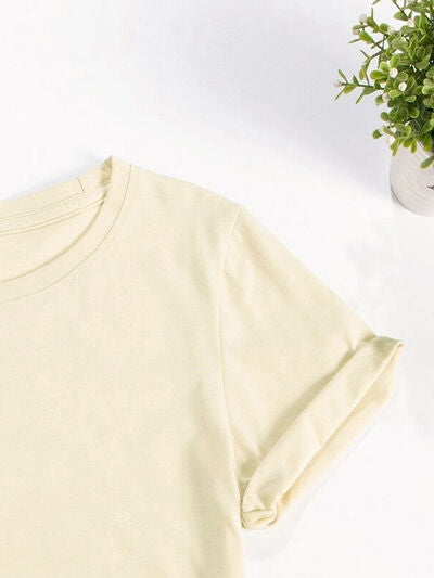 Lucky Clover Sequin Round Neck T-Shirt Trendsi