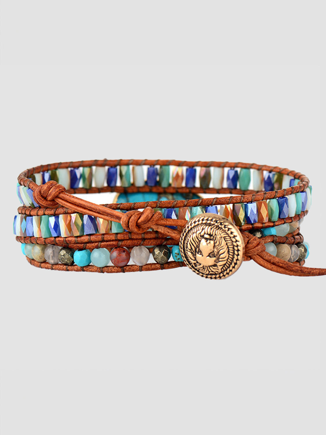 Triple-Layer Natural Stone Bracelet Trendsi