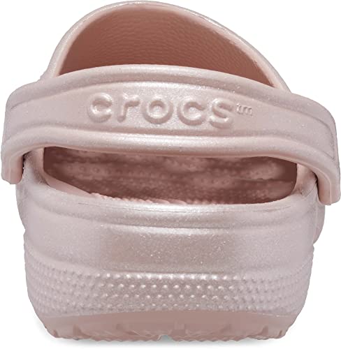 Crocs Unisex-Adult Classic Sparkly Clog | Metallic and Glitter Shoes, Pink Clay, 5 Men/7 Women Crocs