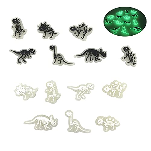 pequano 14 PCS luminous Dinosaur Shoe Charms Decoration, PVC Pins Decoration for Shoes Bracelets Dinosaurs Themed Party Favor pequano