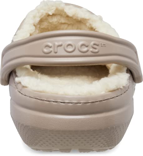 Crocs Unisex Men's and Women's Classic Lined Clog | Fuzzy Slippers, Mushroom/Bone, 6 Men/8 Women Crocs