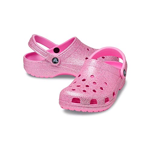 Crocs Unisex Men's and Women's Classic Sparkly Clog | Metallic and Glitter Shoes, Taffy Pink, 6 Men/8 Women Crocs