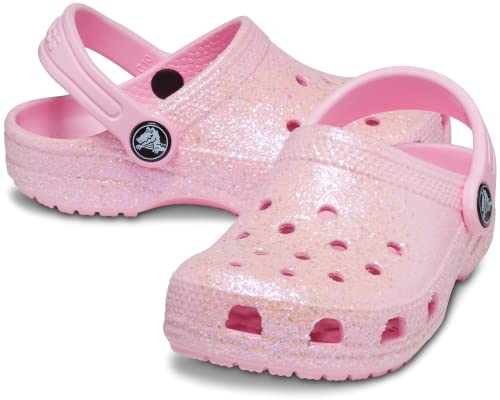 Crocs Classic Glitter Clogs, Flamingo, 3 US Unisex Little Kid Crocs