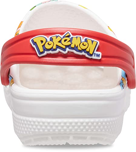 Crocs Classic Pikachu Clogs, Pokemon Shoes for Kids, White/Multi, 2 US Unisex Little Crocs