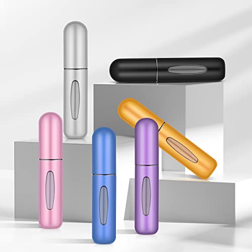 Perfume Travel Refillable Mini Spray Bottles Atomizer Travel Perfume Bottle Refillable Empty Cologne Travel Essentials For Women Mens Small Mister Spray Bottle For Travel Accessories 6 Pack 5ml/0.2oz IMPORX
