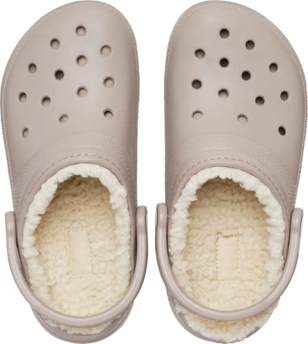 Crocs Unisex Men's and Women's Classic Lined Clog | Fuzzy Slippers, Mushroom/Bone, 6 Men/8 Women Crocs