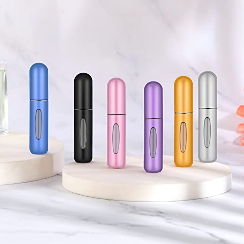 Perfume Travel Refillable Mini Spray Bottles Atomizer Travel Perfume Bottle Refillable Empty Cologne Travel Essentials For Women Mens Small Mister Spray Bottle For Travel Accessories 6 Pack 5ml/0.2oz IMPORX