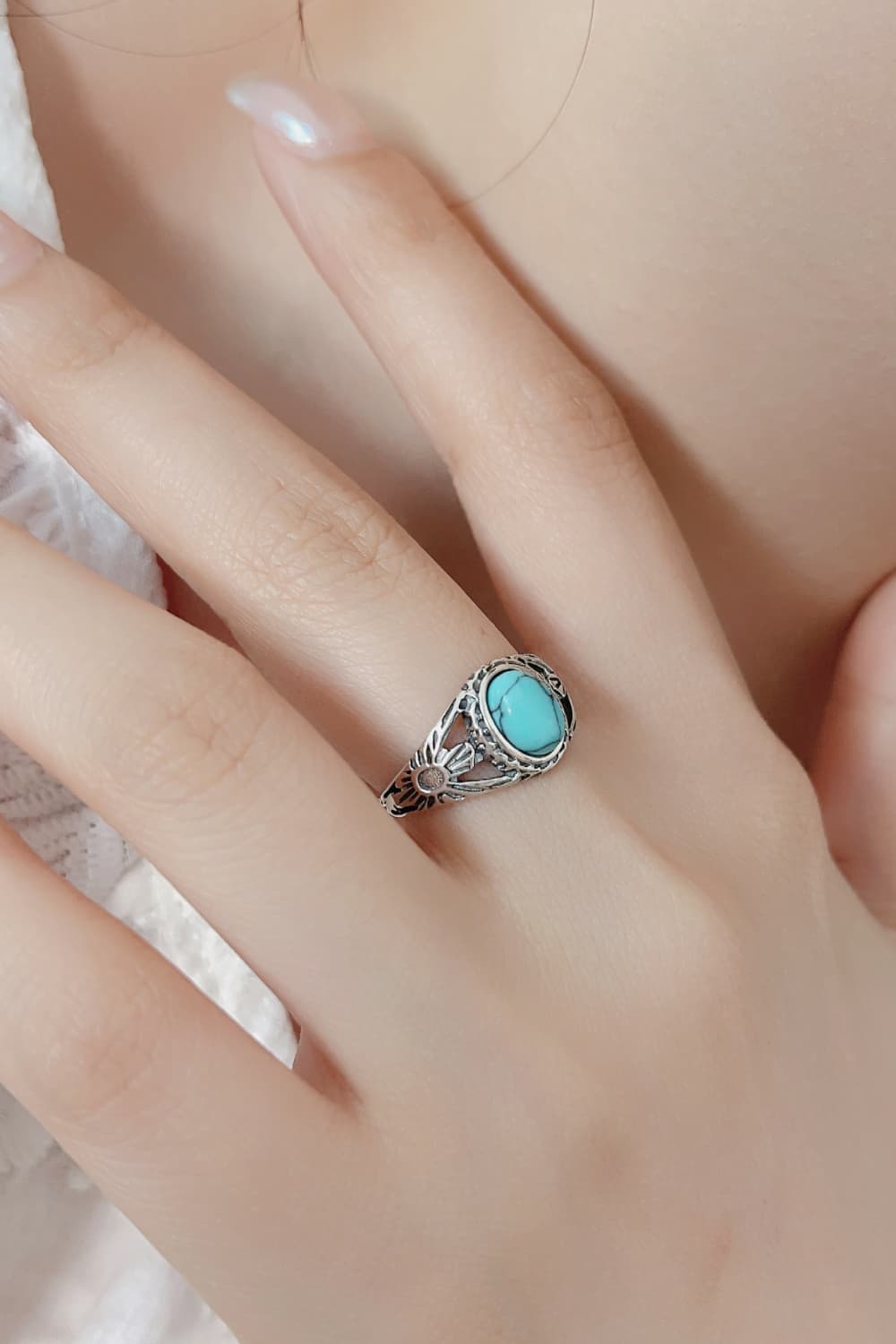 Turquoise 925 Sterling Silver Ring Trendsi