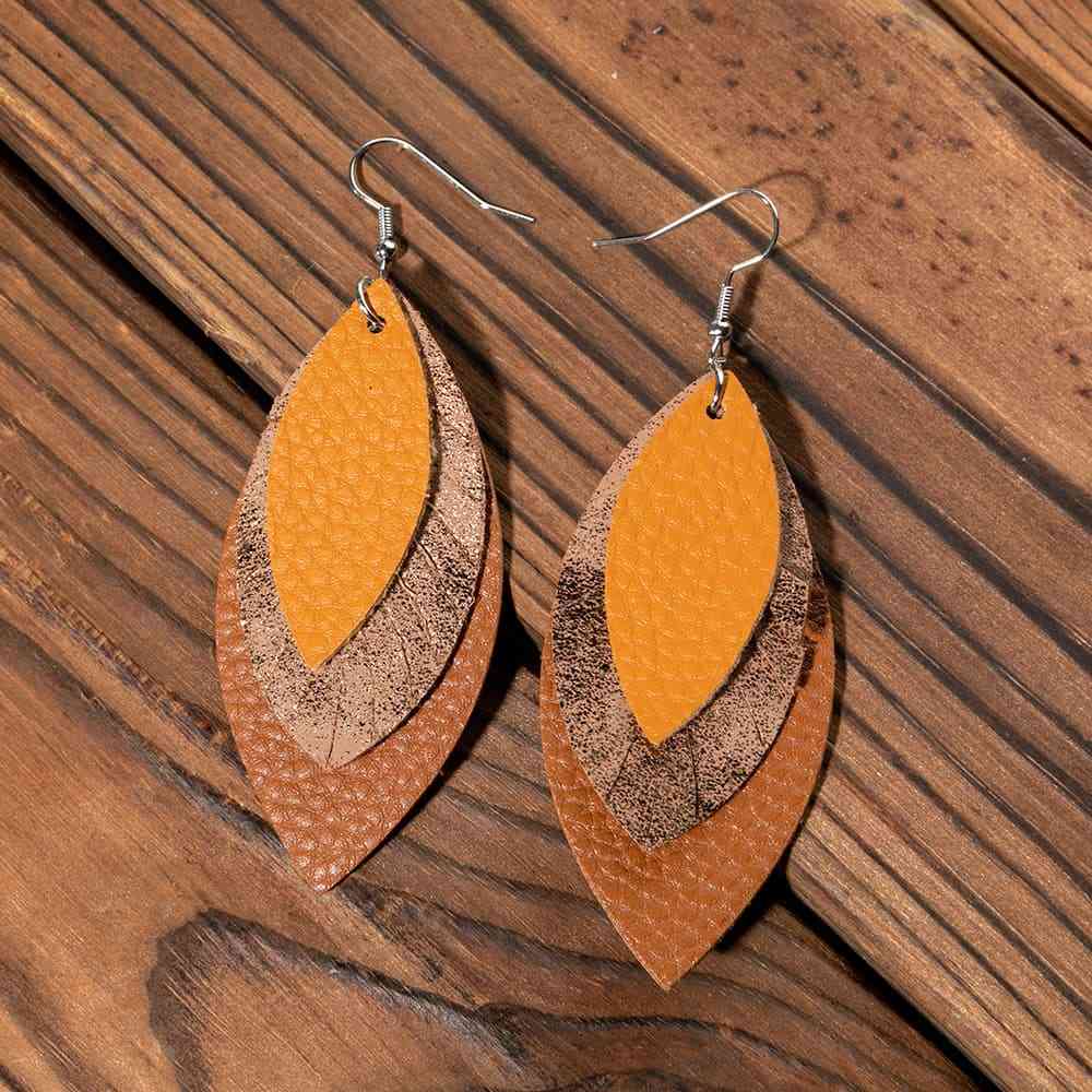 PU Leather Drop Earrings Trendsi