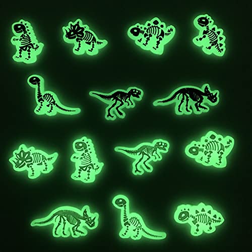 pequano 14 PCS luminous Dinosaur Shoe Charms Decoration, PVC Pins Decoration for Shoes Bracelets Dinosaurs Themed Party Favor pequano