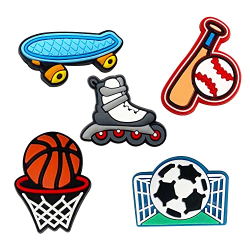 Canberly 30 PCS Shoe Charms Fits for Boys, Sports, Basketball, Football, Baseball, Soccer, Sneaker, Video Game Clogs Charms for Teens and Kids Canberly
