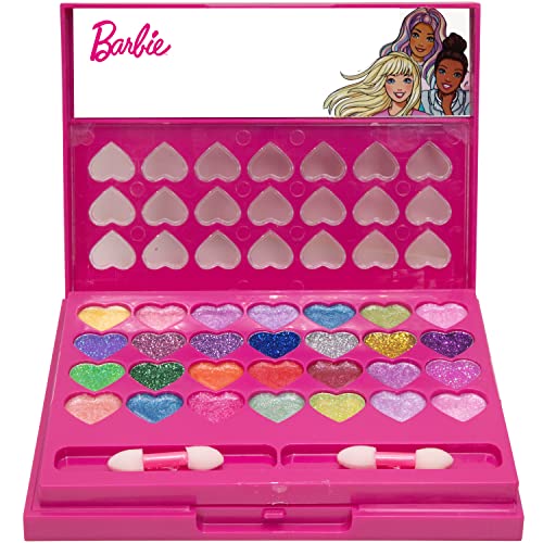 Barbie - Townley Girl Beauty Compact Set Kit with Brushes, Eye Shadow Palette, 28 Eye Shadows, 6 Lip Gloss & 4 Blushes Makeup Set for Kids Girls, Ages 6+ Perfect for Parties, Sleepovers and Makeovers Townley Girl