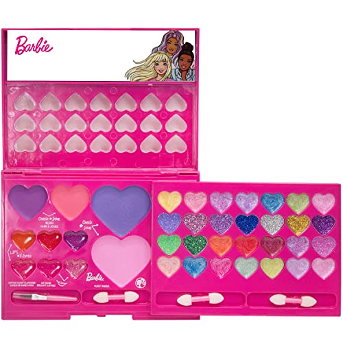 Barbie - Townley Girl Beauty Compact Set Kit with Brushes, Eye Shadow Palette, 28 Eye Shadows, 6 Lip Gloss & 4 Blushes Makeup Set for Kids Girls, Ages 6+ Perfect for Parties, Sleepovers and Makeovers Townley Girl