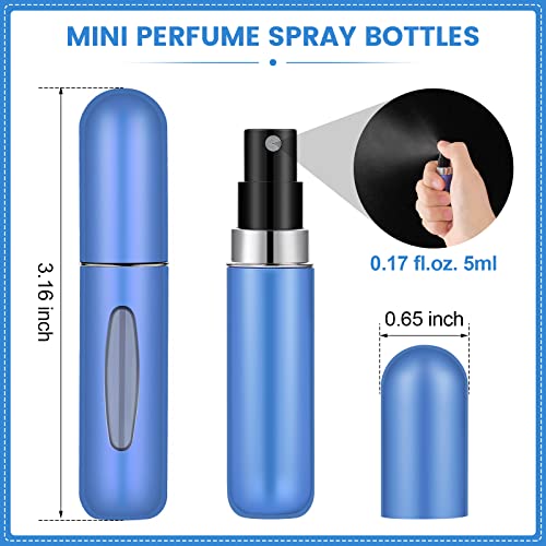 Perfume Travel Refillable Mini Spray Bottles Atomizer Travel Perfume Bottle Refillable Empty Cologne Travel Essentials For Women Mens Small Mister Spray Bottle For Travel Accessories 6 Pack 5ml/0.2oz IMPORX