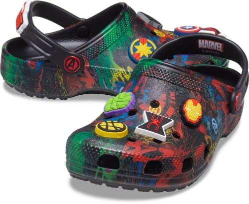 Crocs Kids' Superhero Clog , Marvel/Black, 3 Little Kid Crocs