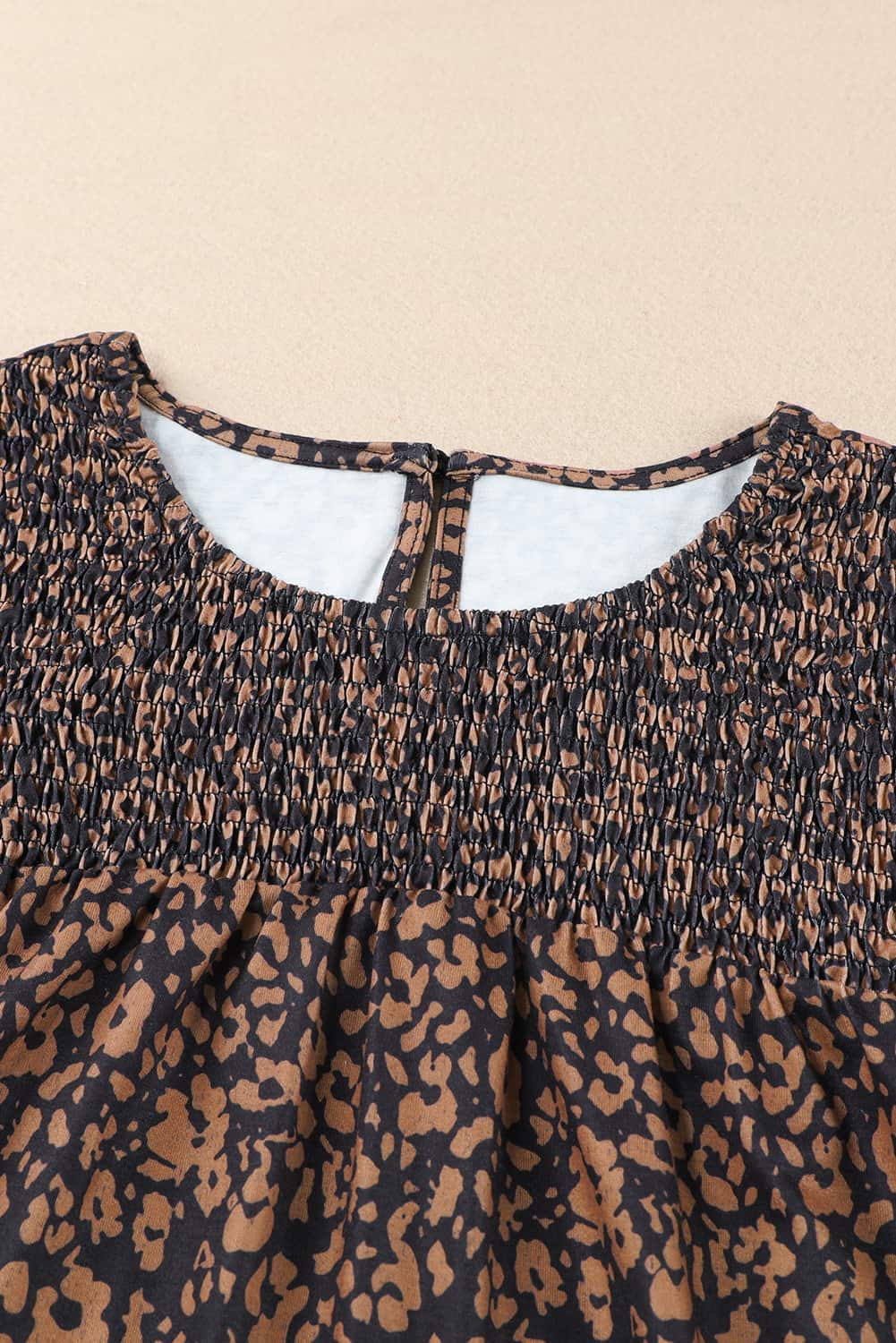 Plus Size Printed Smocked Butterfly Sleeve Blouse Trendsi