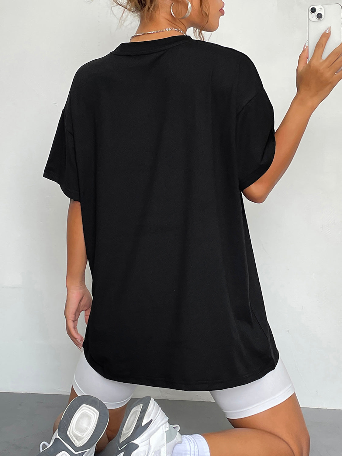 Round Neck Short Sleeve Ghost Graphic T-Shirt Trendsi