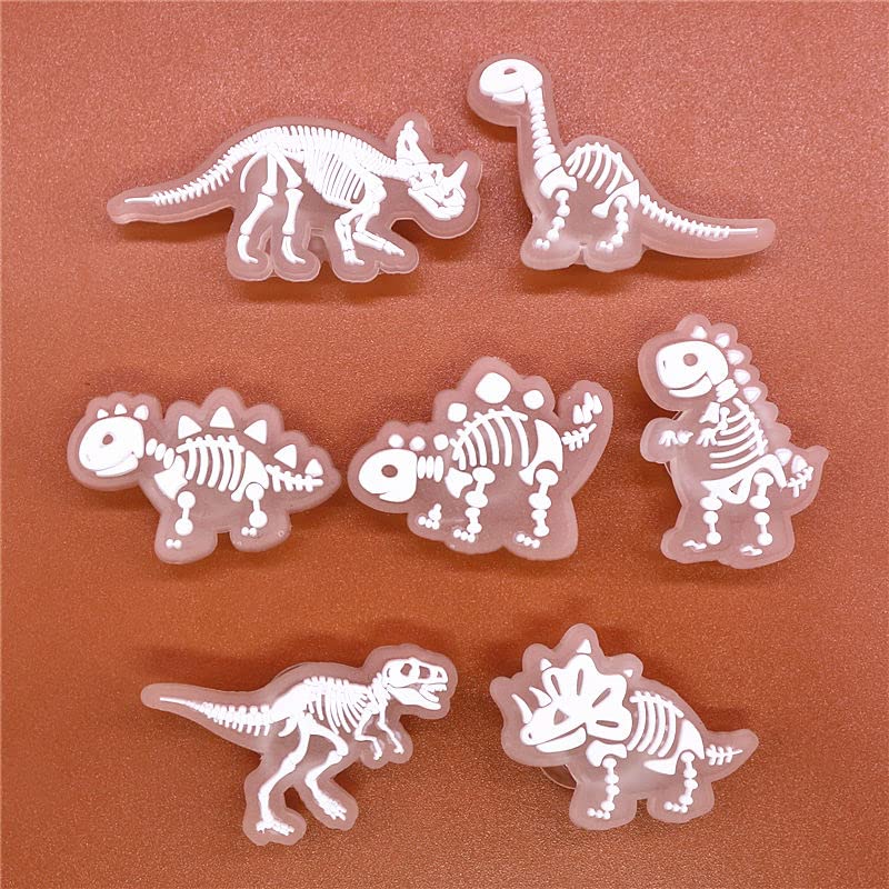 pequano 14 PCS luminous Dinosaur Shoe Charms Decoration, PVC Pins Decoration for Shoes Bracelets Dinosaurs Themed Party Favor pequano