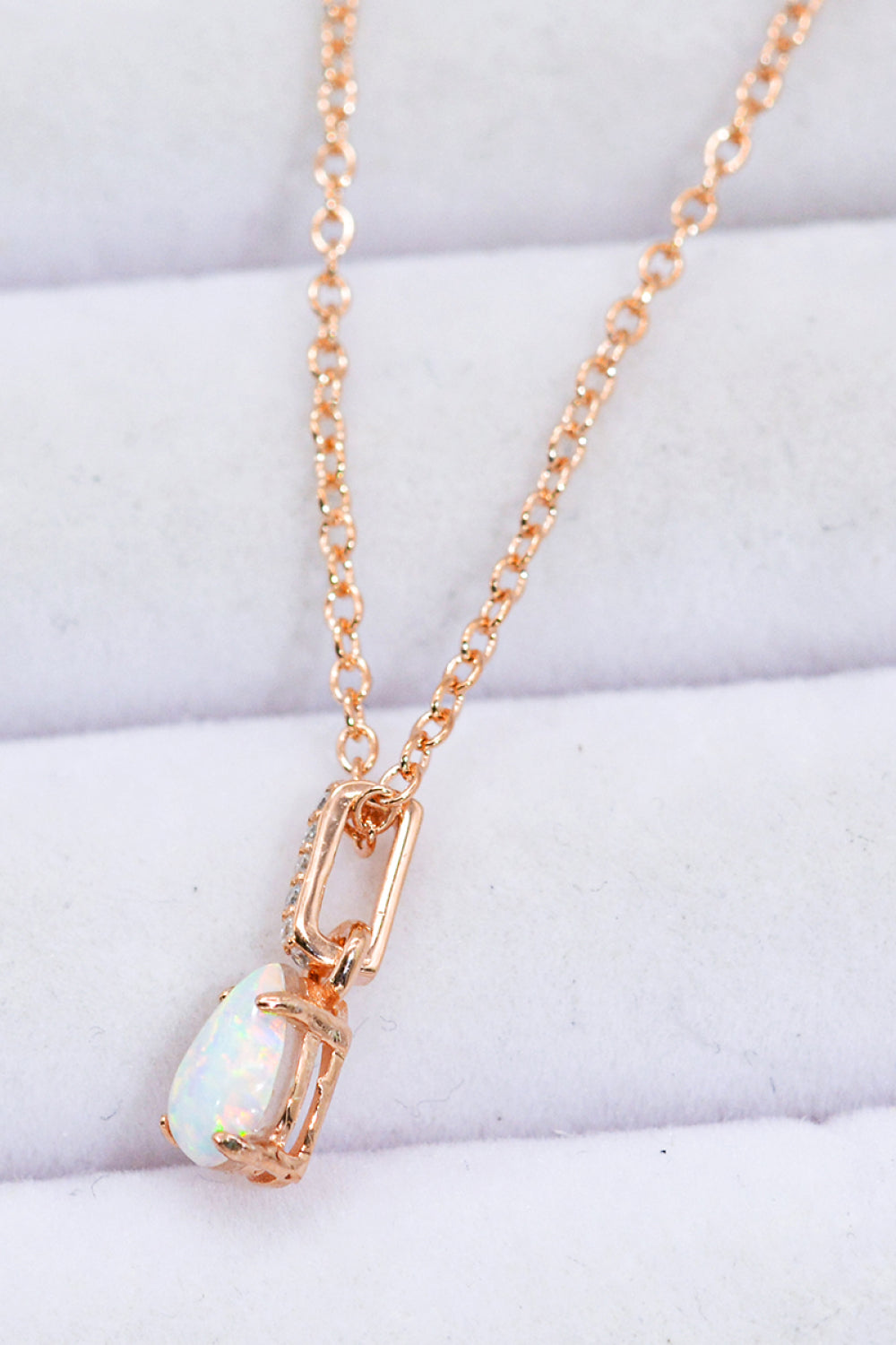 Opal Pendant 925 Sterling Silver Chain-Link Necklace Trendsi