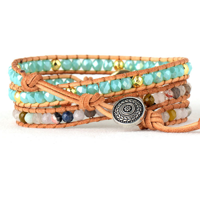 Opal Beaded Layered Bracelet Trendsi