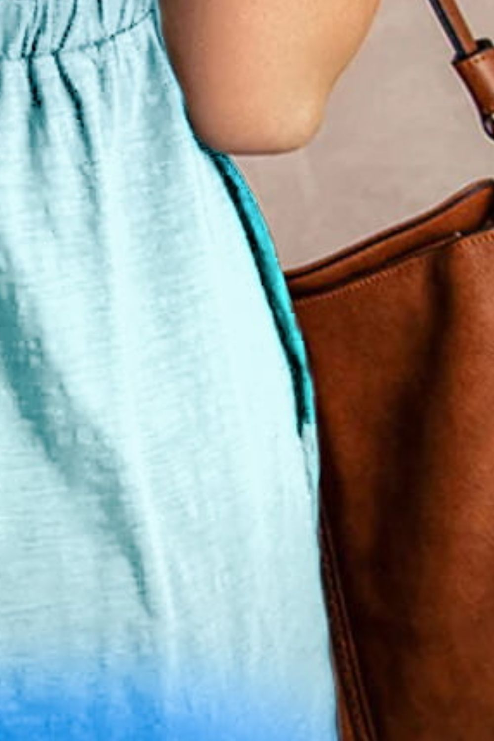 Double Take Scoop Neck Buttoned Sleeveless Magic Dress with Pockets Trendsi