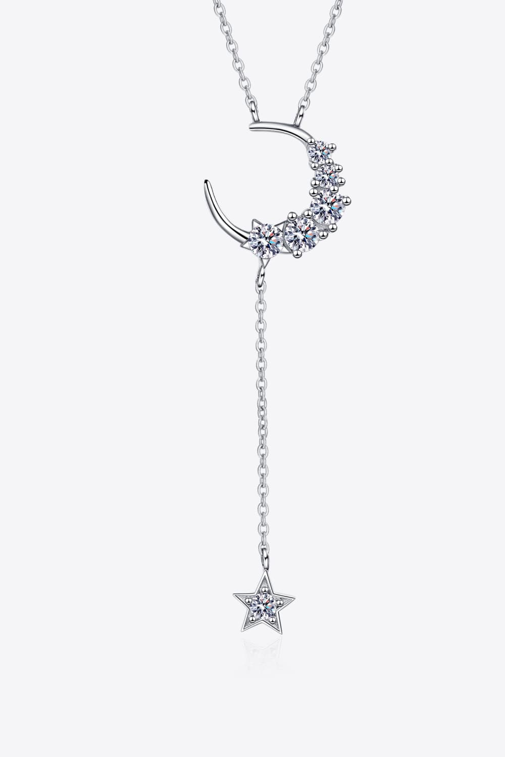 Star & Moon Moissanite Necklace Trendsi