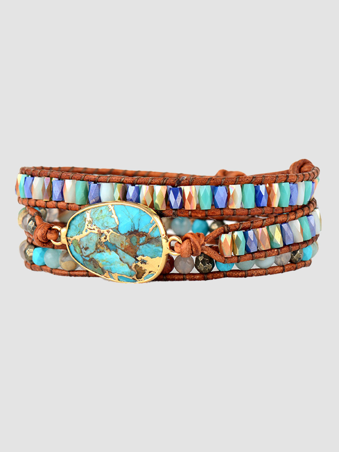Triple-Layer Natural Stone Bracelet Trendsi