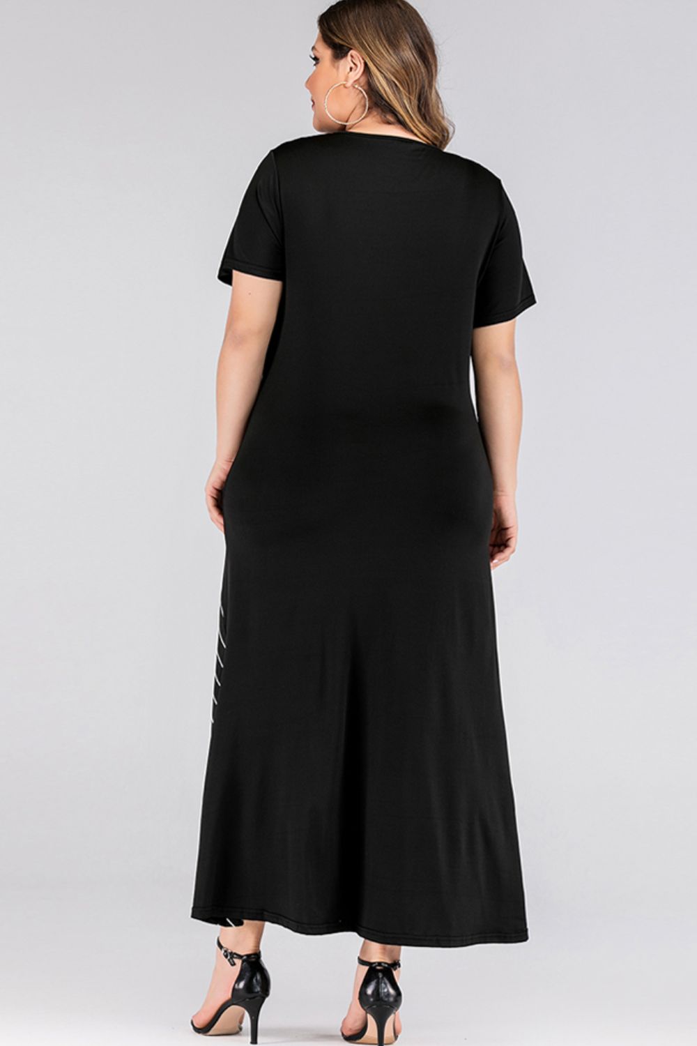 Plus Size Striped Color Block Tee Dress Trendsi