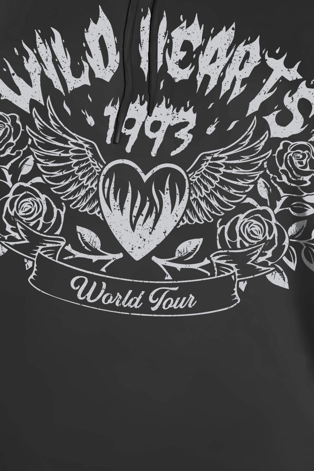 Simply Love Full Size WILD HEARTS 1993 WORLD TOUR Graphic Hoodie Trendsi
