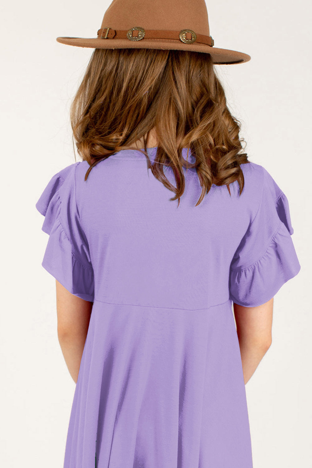 Round Neck Petal Sleeve Dress Trendsi
