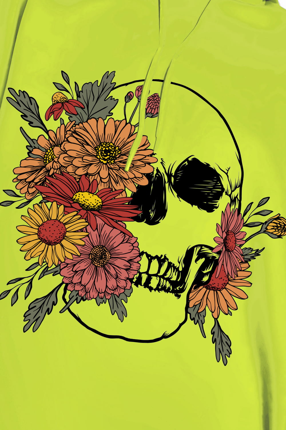Simply Love Simply Love Full Size Floral Skull Graphic Hoodie Trendsi