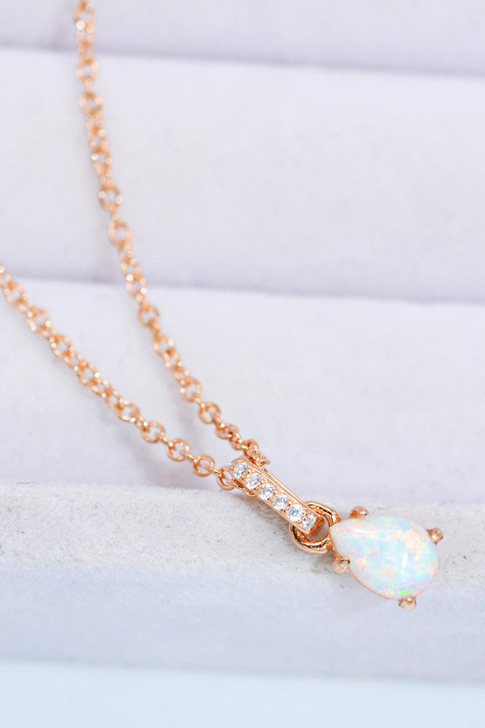 Opal Pendant 925 Sterling Silver Chain-Link Necklace Trendsi