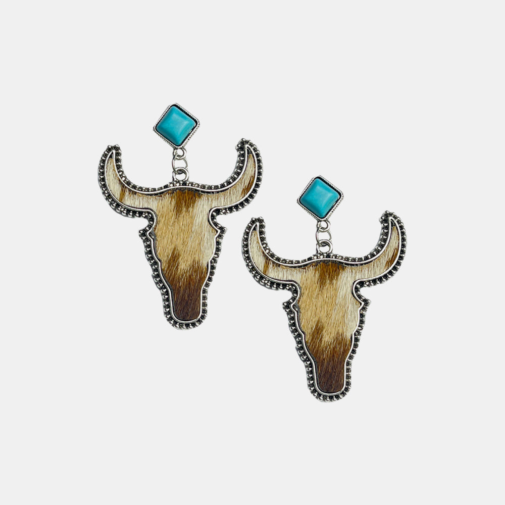 Bull Shape Turquoise Dangle Earrings Trendsi
