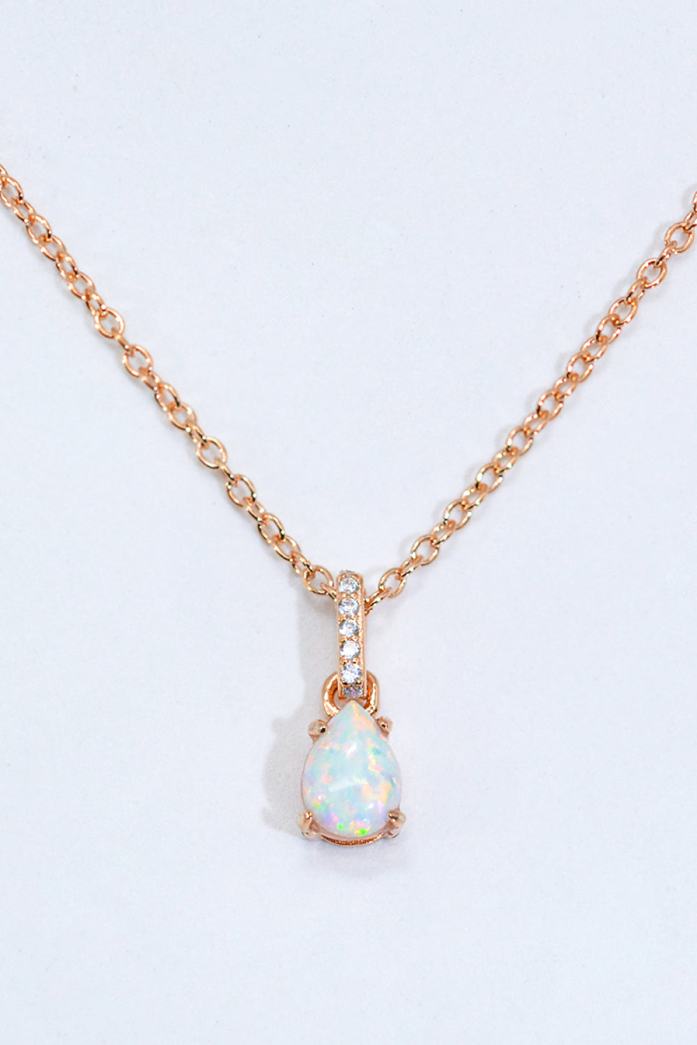 Opal Pendant 925 Sterling Silver Chain-Link Necklace Trendsi