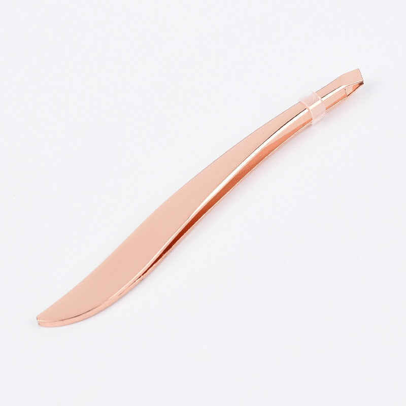 Eyebrow Tweezers Rose Gold Pincet Clips Stainless Steel Face Hair Removal Makeup Tool honeybeebowtique