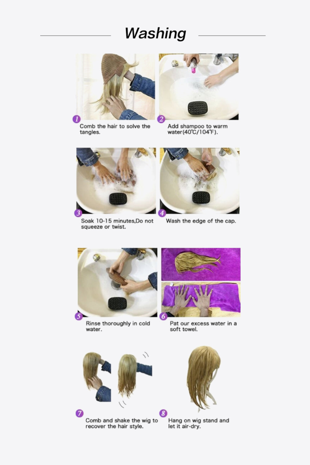 Natural Wave Full Machine Synthetic Wigs 26" Trendsi
