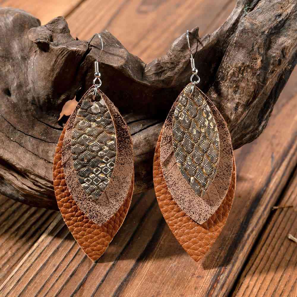 PU Leather Drop Earrings Trendsi