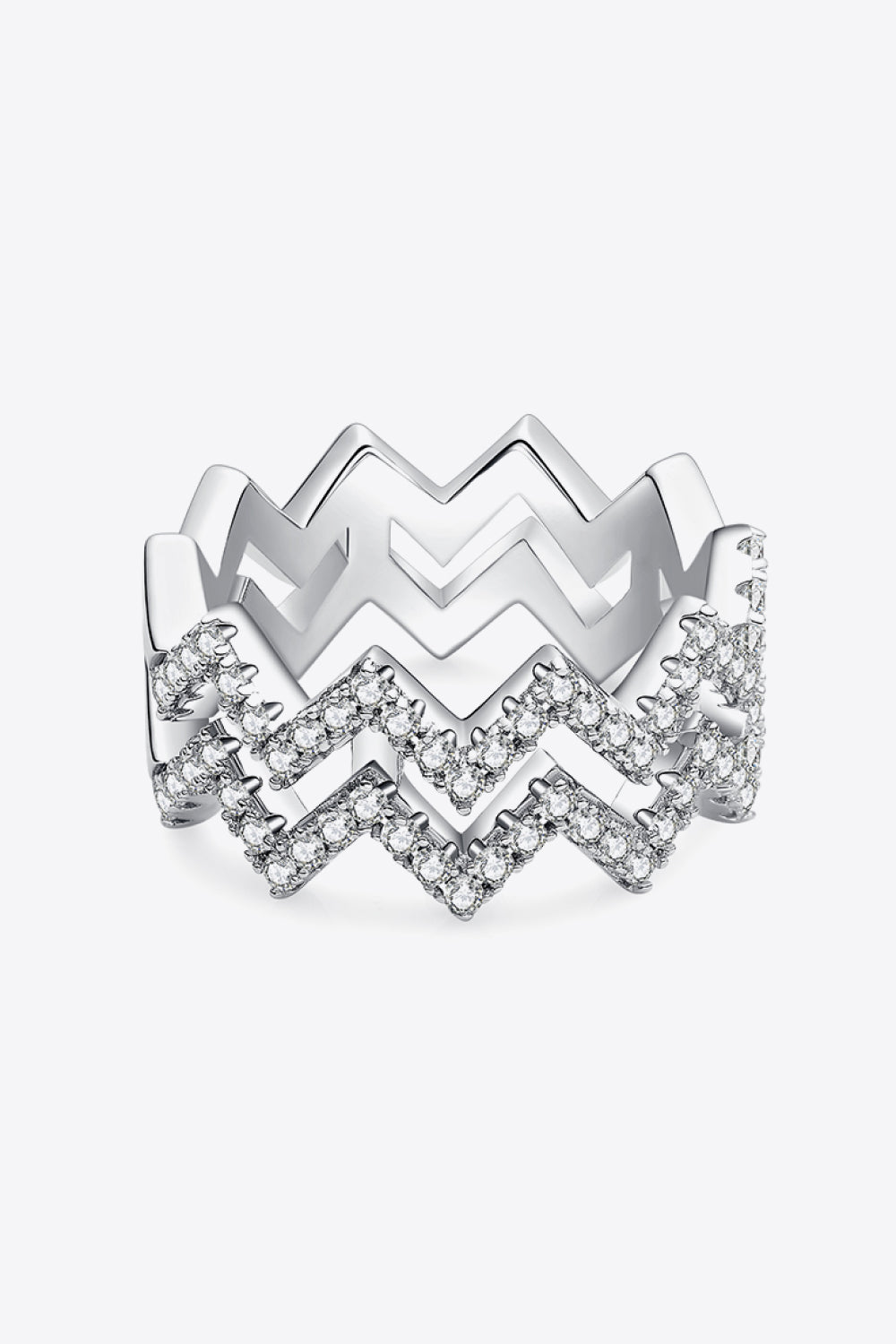 Moissanite Zigzag Stacking Rings Trendsi