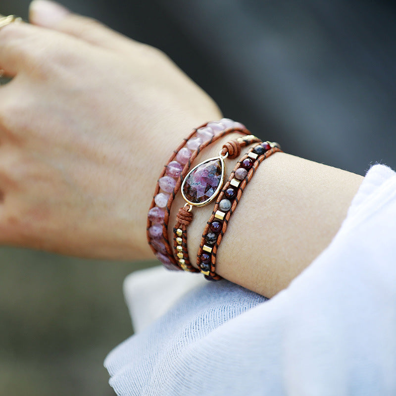 Natural Stone Layered Bracelet Trendsi