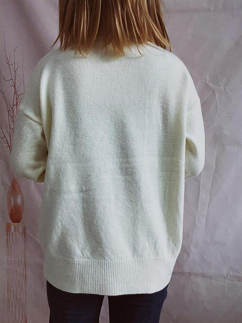 Turtleneck Long Sleeve Sweater Trendsi