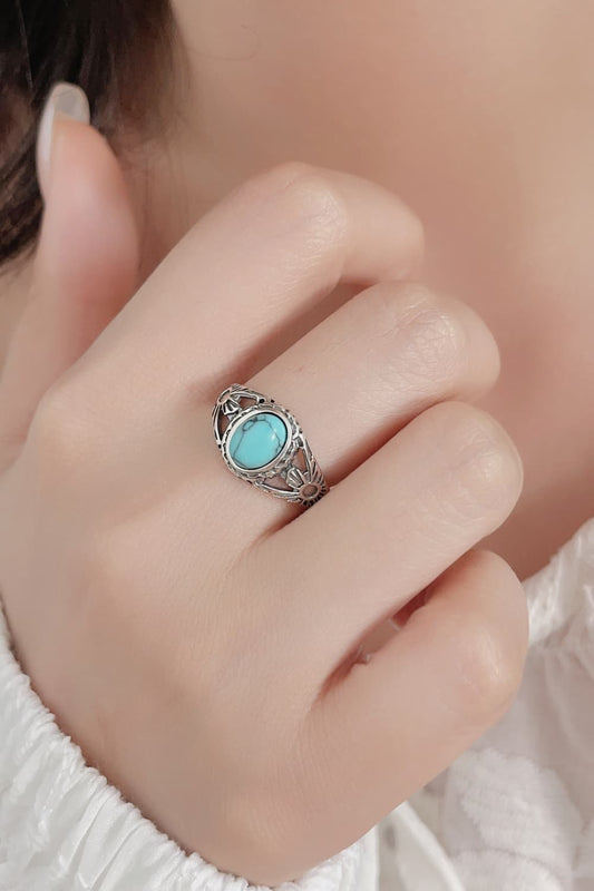 Turquoise 925 Sterling Silver Ring Trendsi